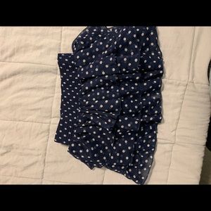 Kids Abercrombie navy/white polka dot skirt